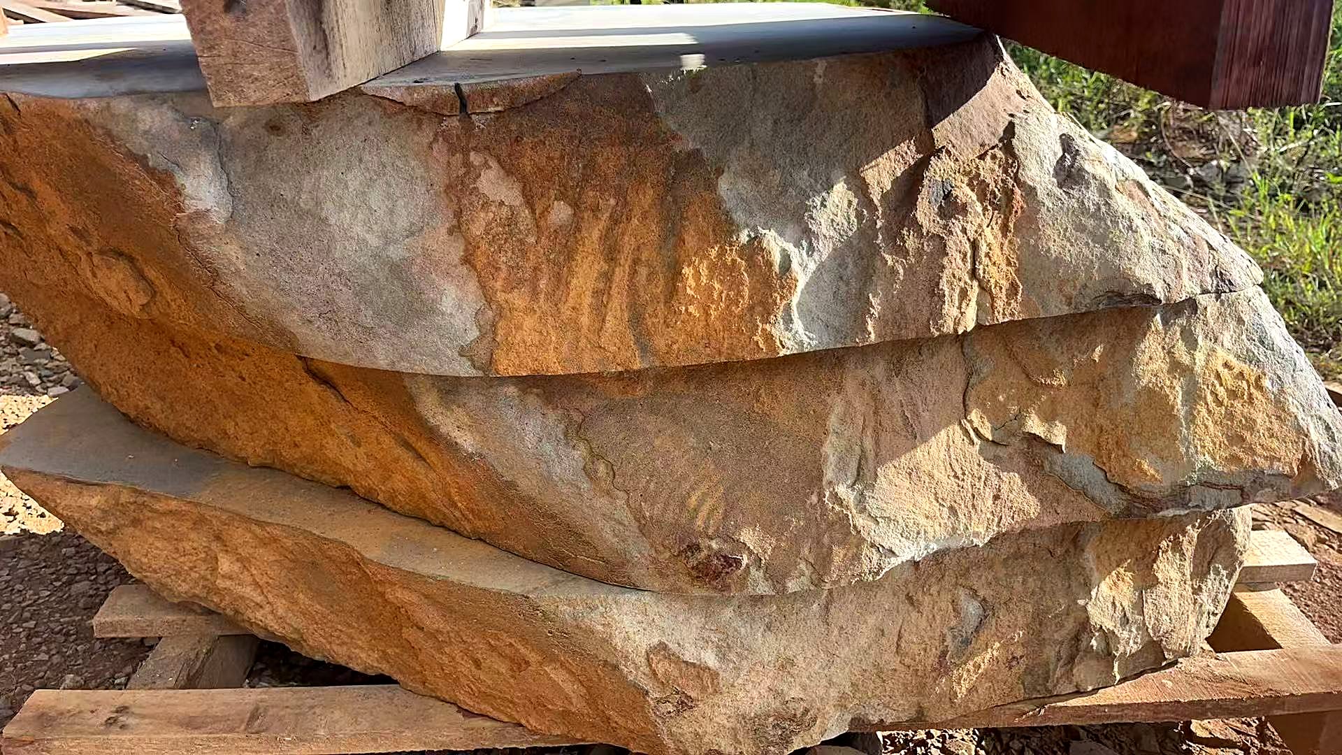 Raw microporous volcanic basalt from Leiqiong UNESCO Global Geopark, Hainan, ready for kiln